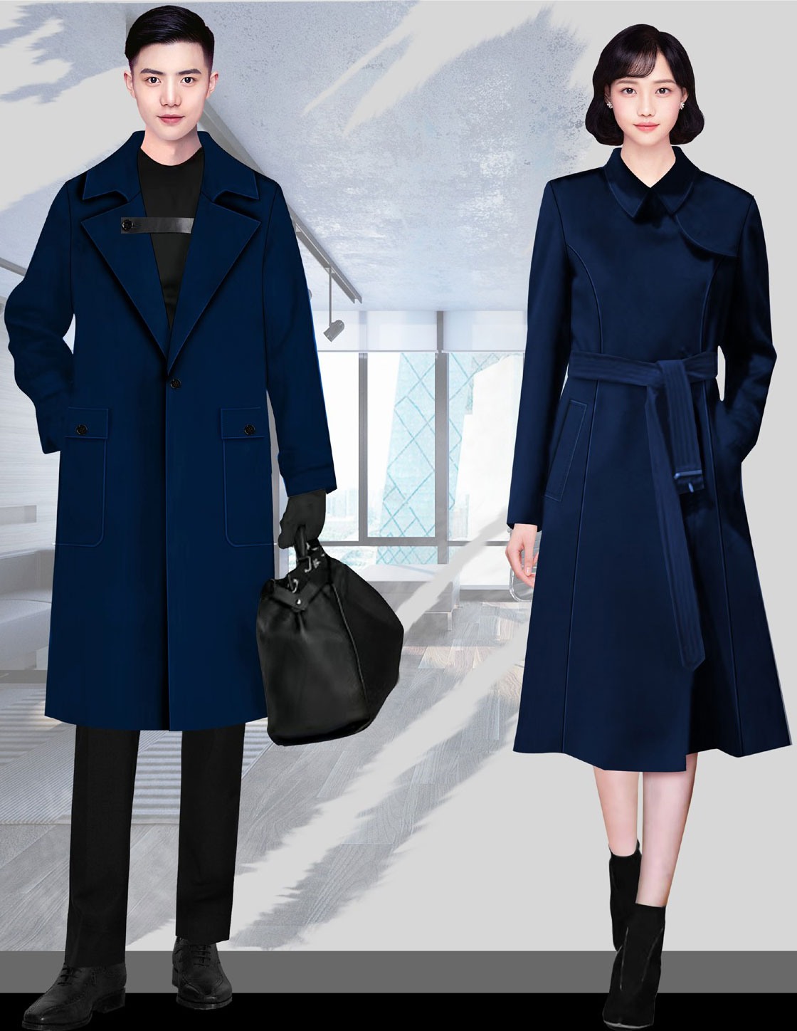 秋冬季新款时尚大衣职业装定制商务外套大衣 秋冬季新款时尚大衣职业装定制商务外套大衣