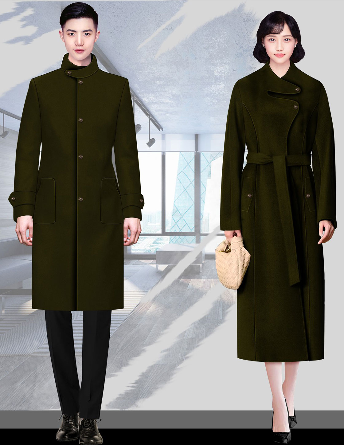 秋冬季新款时尚大衣职业装定制商务外套大衣 秋冬季新款时尚大衣职业装定制商务外套大衣