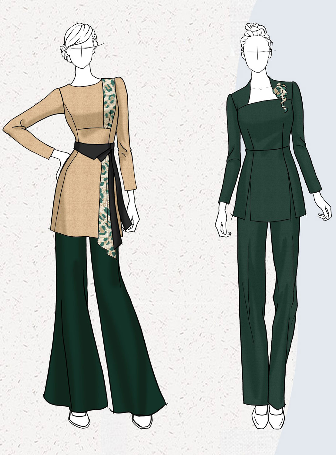 新中式美容师水疗工作定制设计图 新中式美容师水疗工作定制设计图