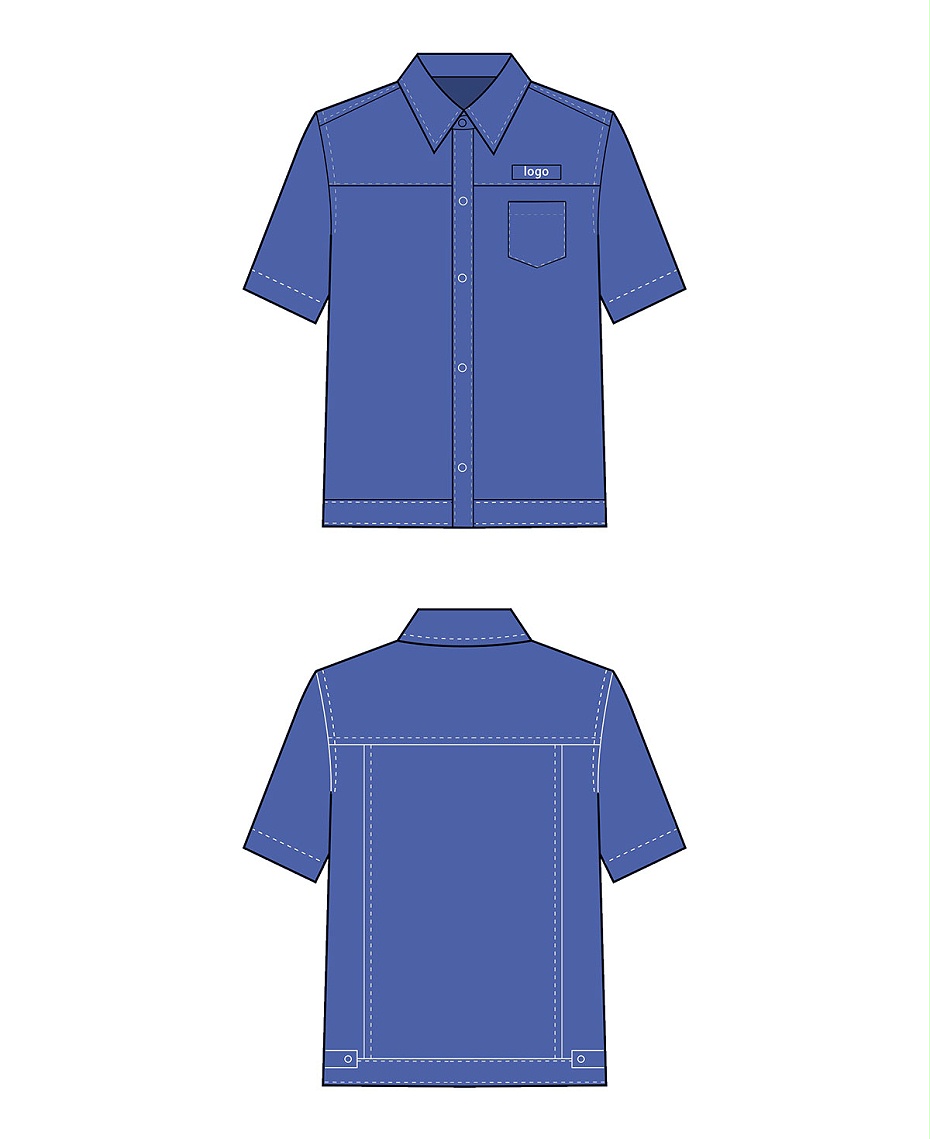夏季短袖衬衫工作服定制