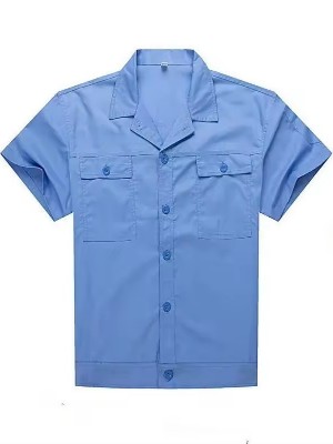 短袖工厂工作服定制夏季棉质耐磨工装定制可加logo图案