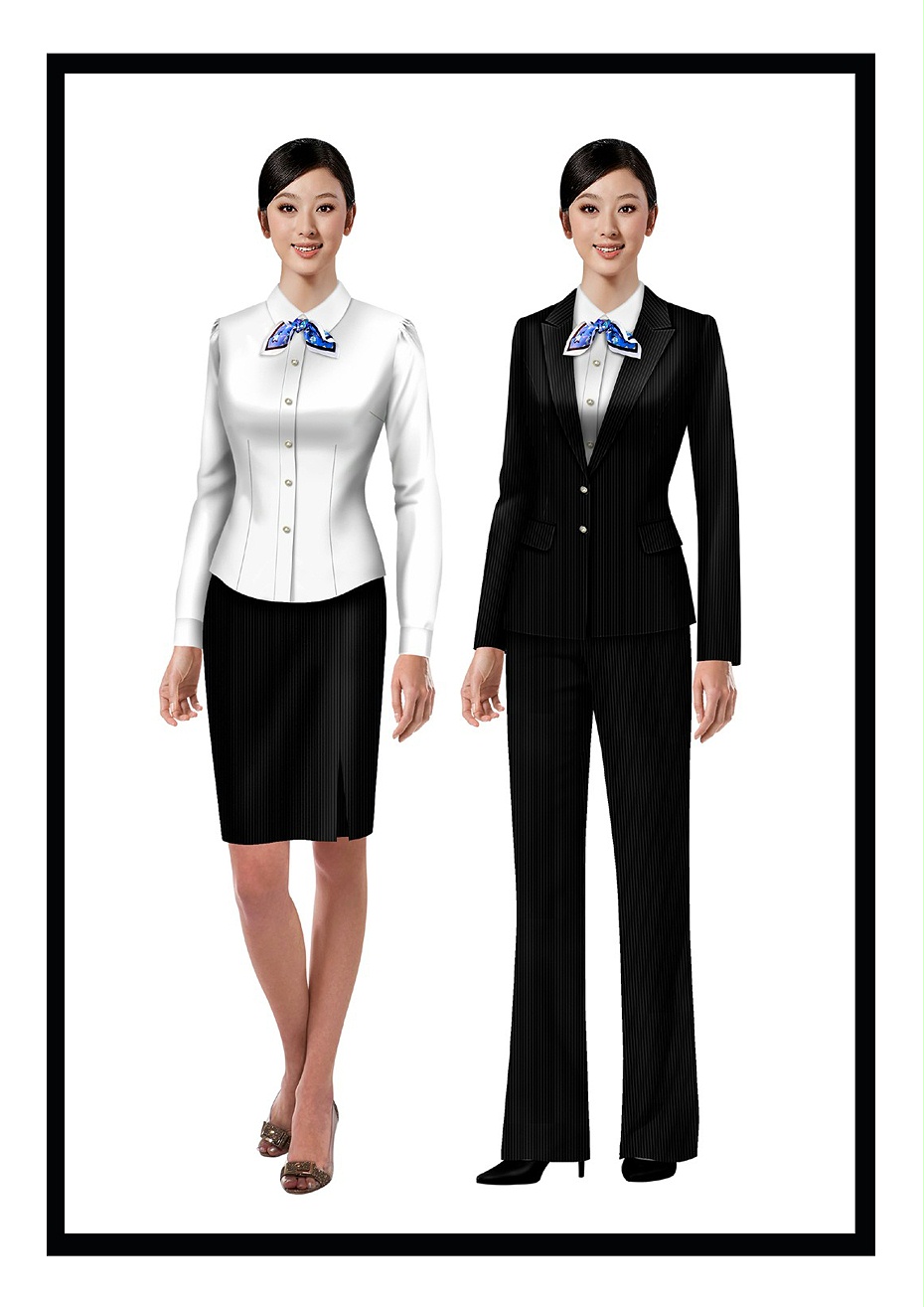 4款银行工作装西服｜银行办公室员工制服