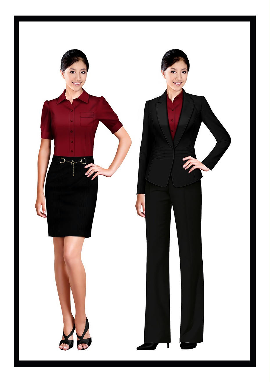 4款银行工作装西服｜银行办公室员工制服