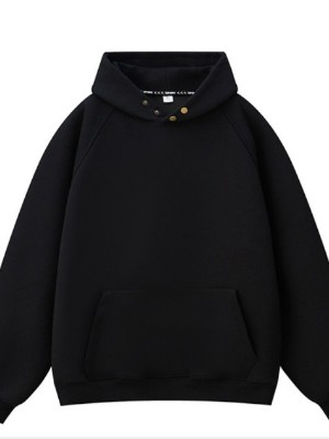 定制卫衣男连帽宽松潮牌美式高街灰色帽衫春秋款纯色外套