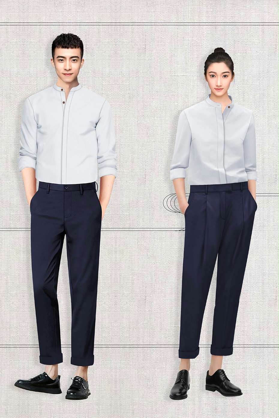 中式酒店员工工作服定制 中式酒店员工工作服定制