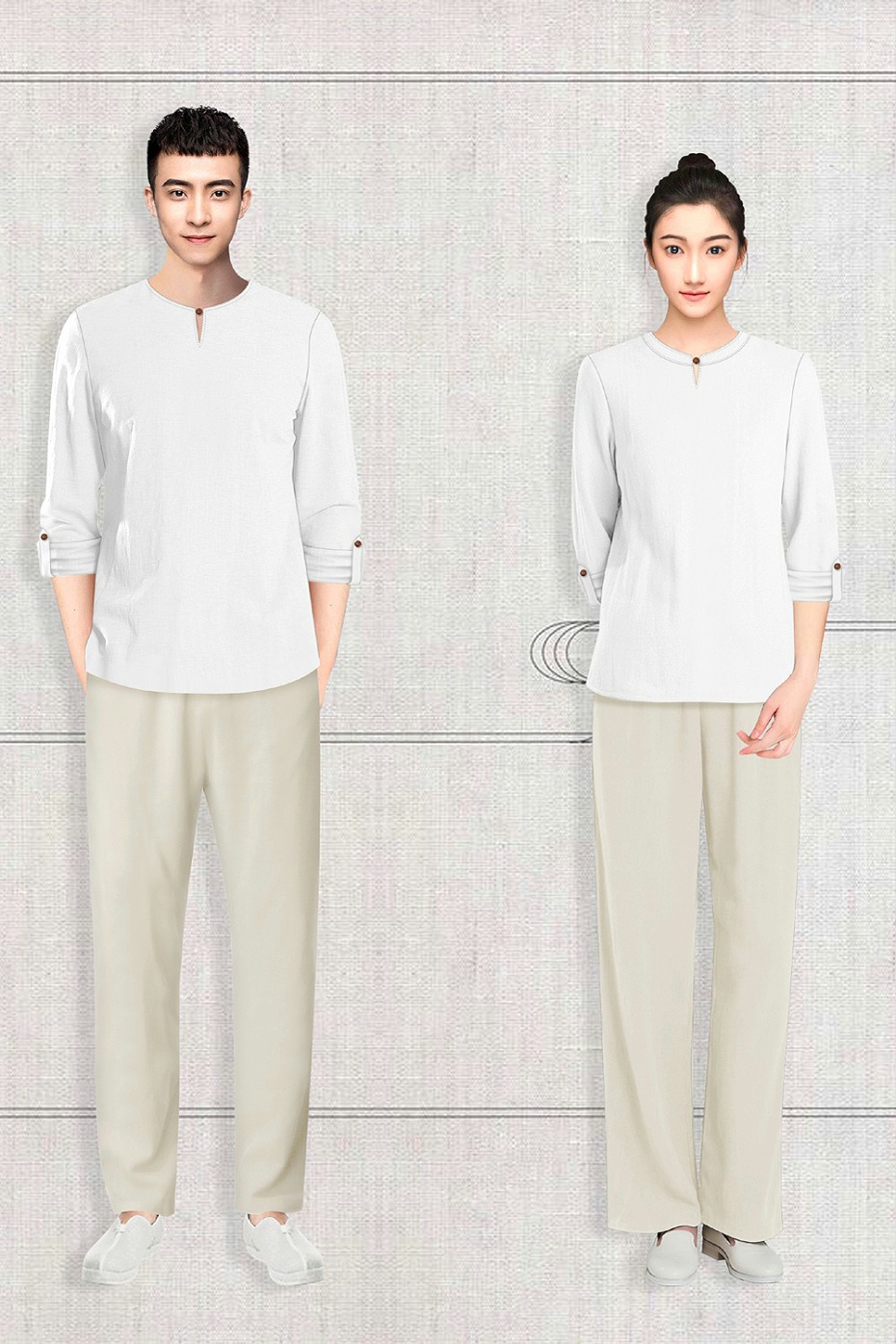 中式酒店员工工作服定制 中式酒店员工工作服定制