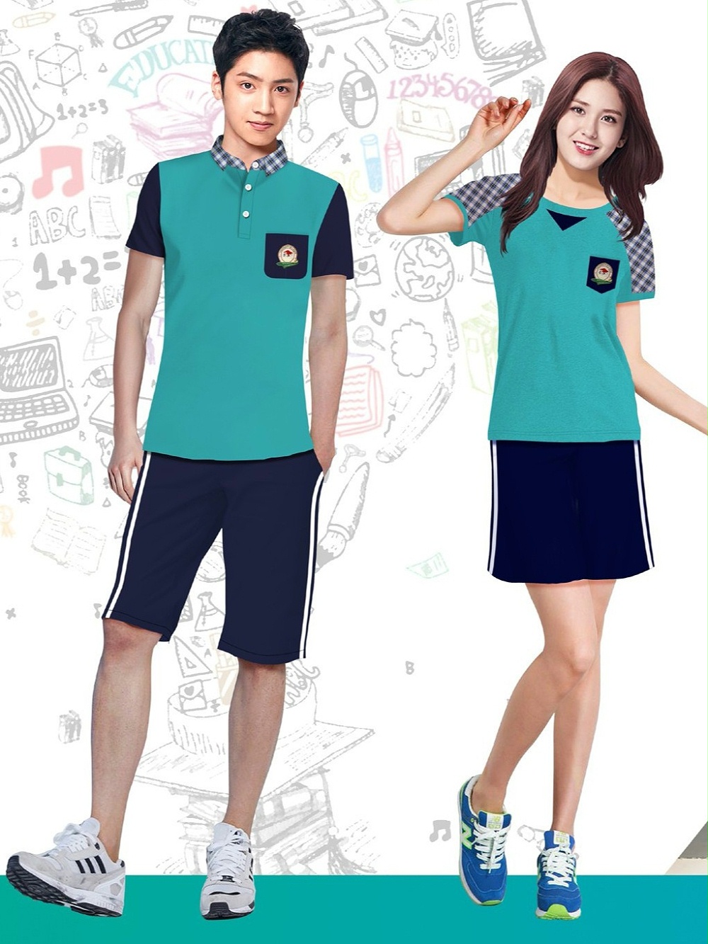 2款夏季中学校服 初中高中校服