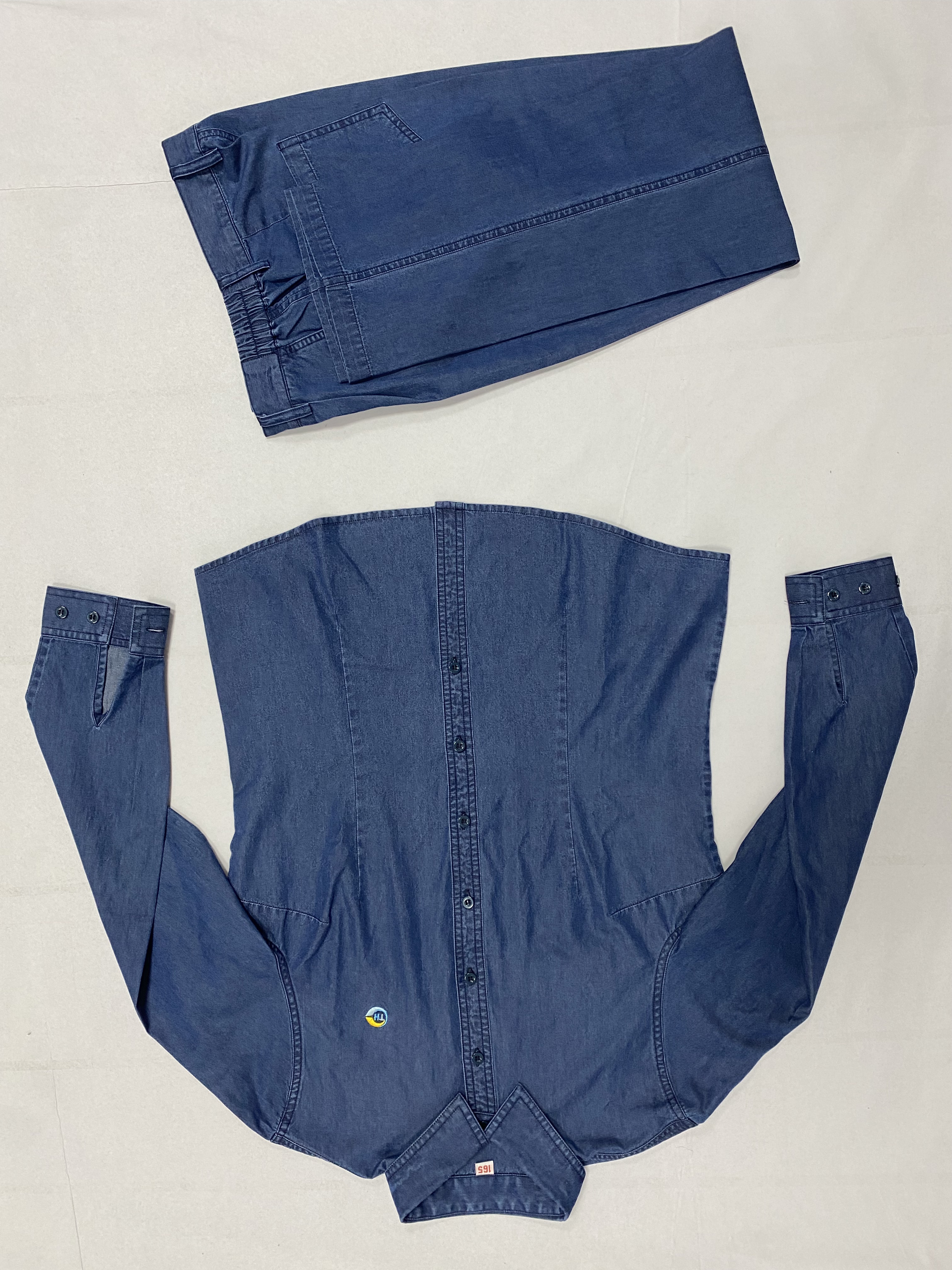 春秋季软牛仔工作服套装定制耐磨耐脏工装定制可加logo 派登服饰