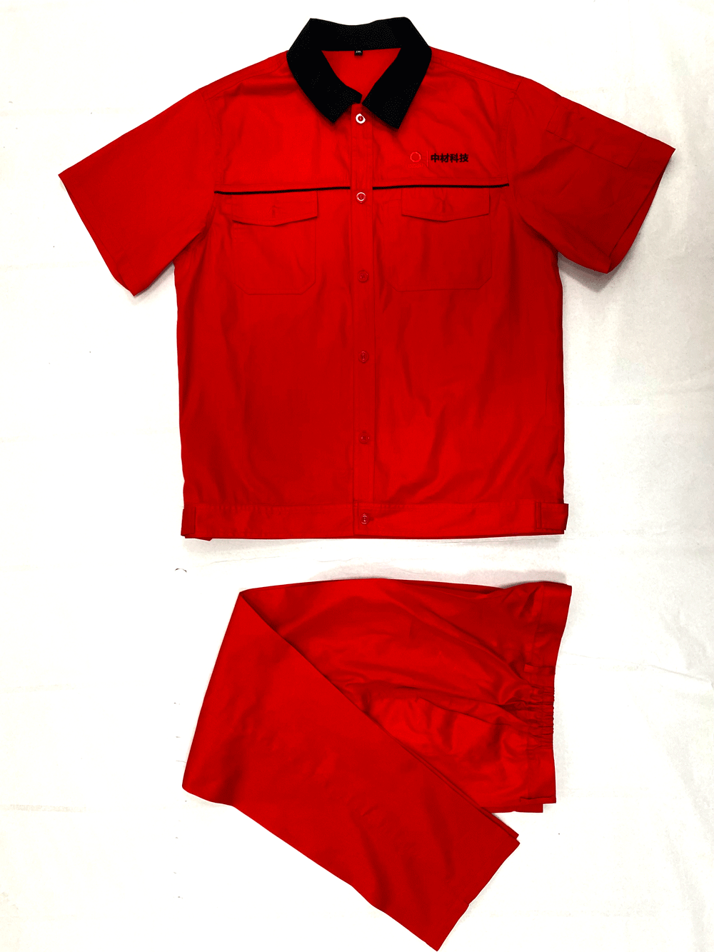 工厂车间夏季工作服定制加反光条刺绣logo纯棉工装定制 派登服饰