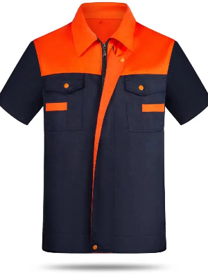 夏季短袖工作服上衣定制可加logo防静电耐磨工装定制 派登服饰