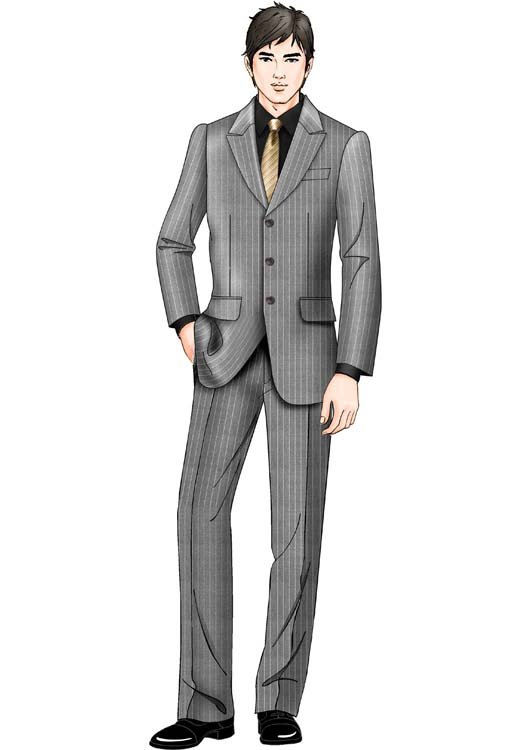 春季新款男士商务职业高档西服套装