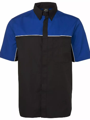 定制男式100% 棉工作衫短袖汽修制服带口袋的技师工作服 派登服饰