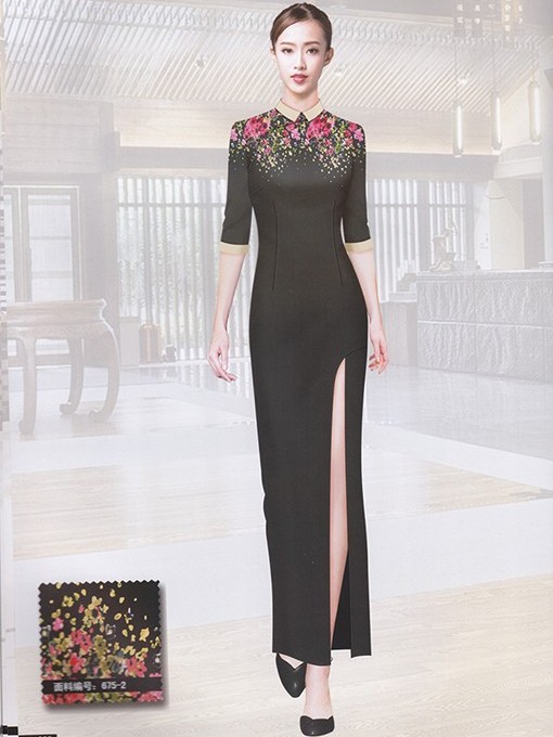 紫色酒店前台服装制服套装