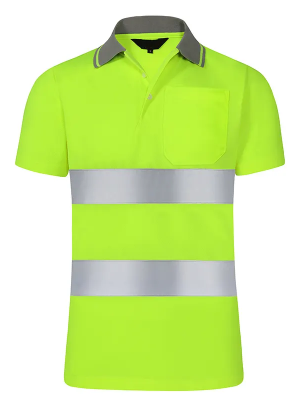 工地工厂加反光条POLO衫定制夏季反光衣定制快干T恤 派登服饰